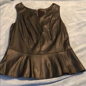 Tart leather peplum sleeveless top